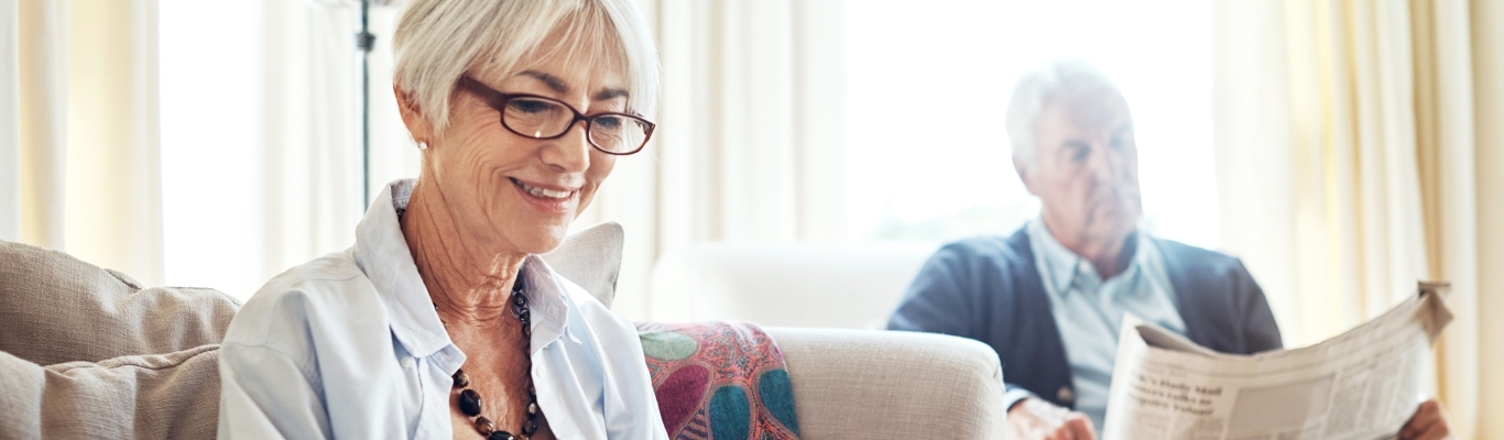 Senior woman looking at tablet